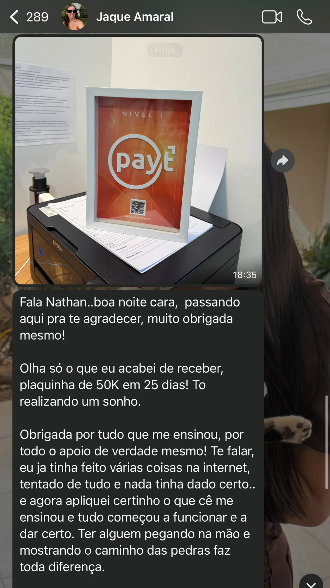 Jaque Amaral - plaquinha de 50K em 25 dias