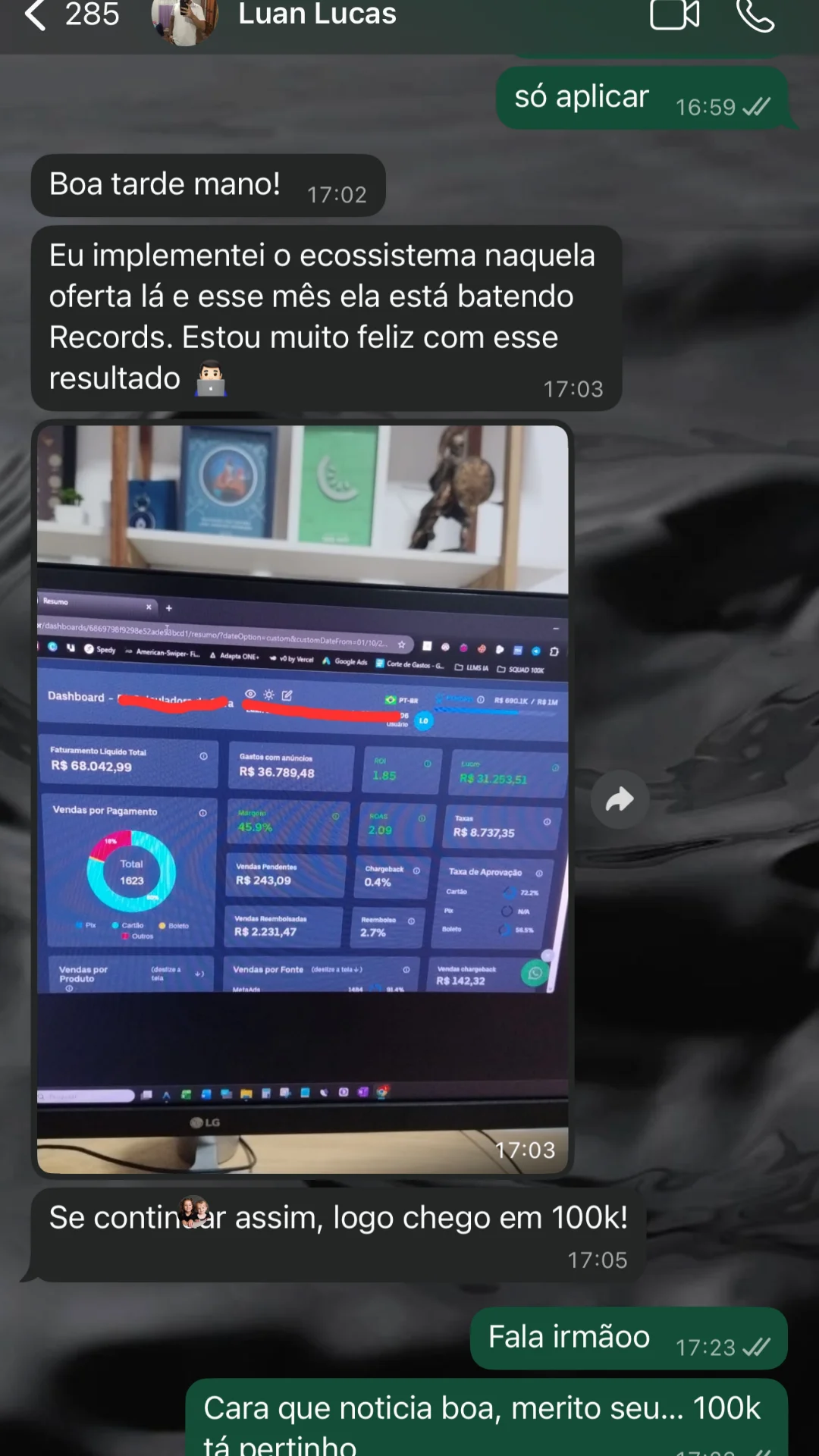 Luan Lucas - Faturamento Líquido R$68.042,99 batendo records